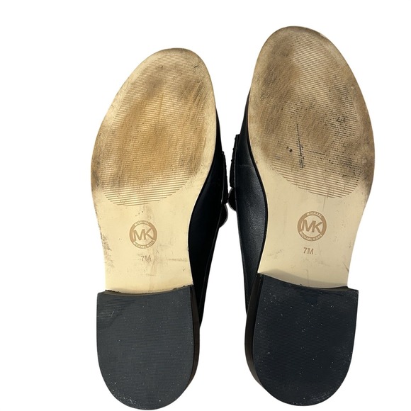 Michael Kors Annette Leather Mules TwoTone Black & White Heart EUC 7M Boho Fairy - Picture 6 of 8